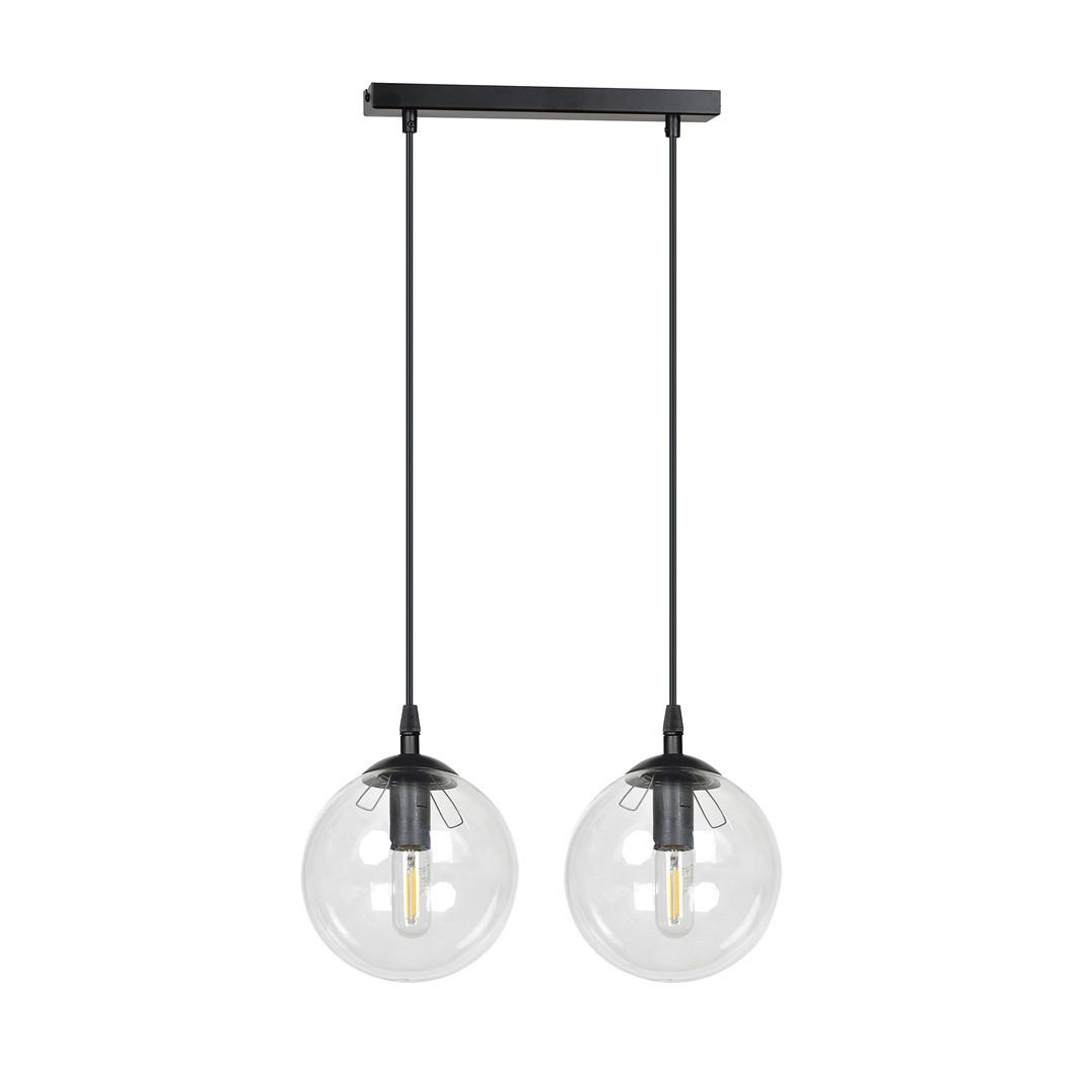 Lampa wiszca dwie arwki 40W czarny/przeroczysty 711/2 COSMO 2