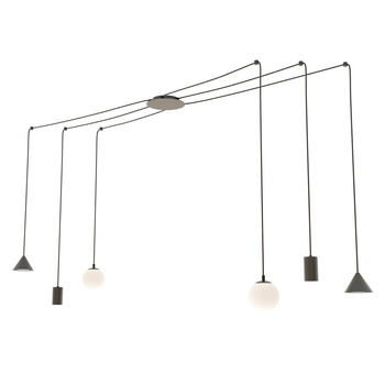 Duża lampa wisząca FUJI czarna 200cm EMIBIG 1349/6
