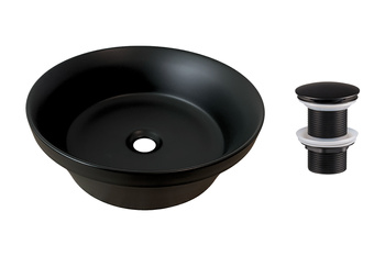 Ceramiczna umywalka nablatowa 40cm SET-MADA MB T201MBG-3 Comad z korkiem click‑clack