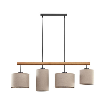 Lampa wisząca drewno+ abażur  Deva Nature  4xE27
