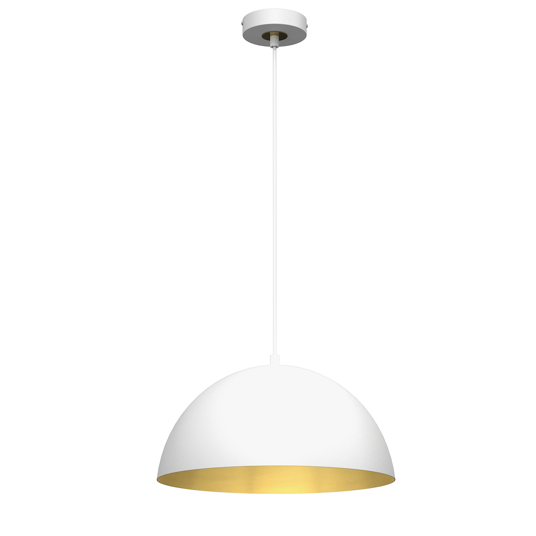Lampa wiszca Beta 1xE27 35cm Biay/Zoty