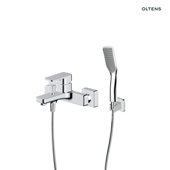 Zestaw Oltens Hadsel bateria wannowo-prysznicowa ścienna z kompletem natryskowym Tinde Hald chrom 36056100