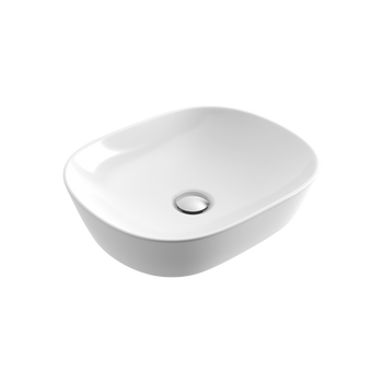 Jima umywalka nablatowa 46x37 cm owalna, biały połysk