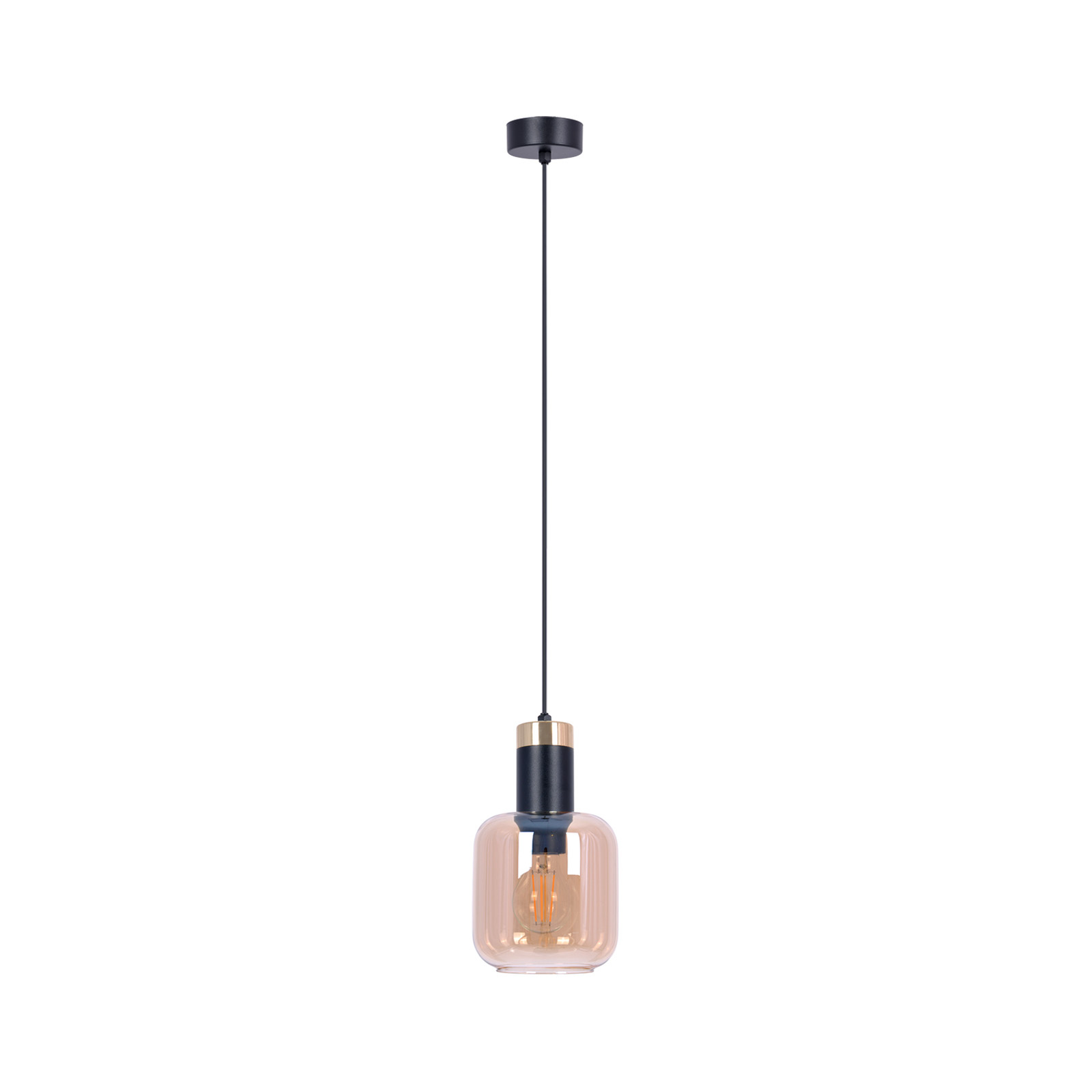 Lampa wisząca z bursztynowym kloszem K-5265 z serii DOKA