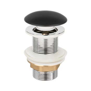 KOREK CLICK-CLACK, CERAMICZNY, BEZ PRZELEWU, DUŻY GRZYBEK CZARNY PÓŁM