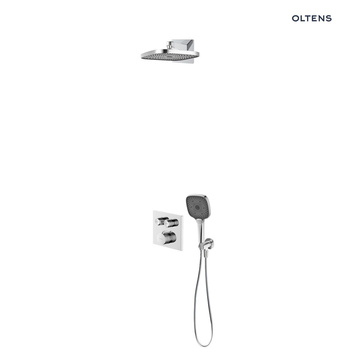 Oltens Onega (S) zestaw bateria wannowo-prysznicowa podtynkowa z deszczownicą Vann (S) i słuchawką 3 funkcyjną Havis EasyClick (S) chrom 36060100