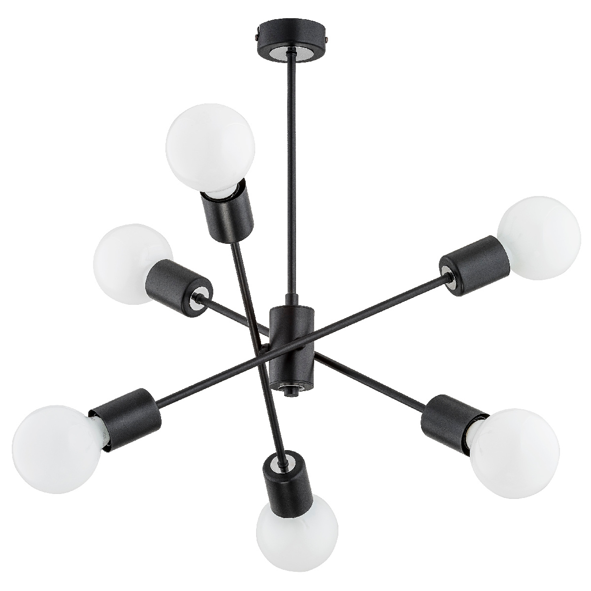 Symetryczna lampa 6-punktowa MADI 60813 CZARNA