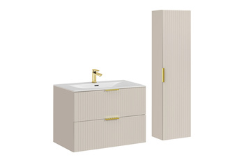 Zestaw mebli łazienkowych Adel Cashmere 80cm z umywalką meblową SKY i szafką wysoką – SET-ADC 80CM SKY HIGH CABINET