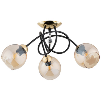 Elegancka lampa 3-punktowa z kloszami MODENA 62296 CZARNA
