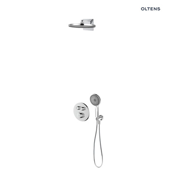 Oltens Onega zestaw bateria wannowo-prysznicowa podtynkowa z deszczownicą Vann i słuchawką 3 funkcyjną Havis EasyClick chrom 36068100
