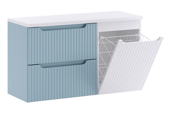 Zestaw meblowy 100cm z blatem i szafką z koszem na pranie set-nod b white 100cm s lb