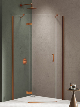 Kabina prysznicowa 100x80x200 Miedziany 6 mm – NESTA COPPER BRUSHED K-4687 z powłoką Active Shield 2.0 | Szczotkowanie
