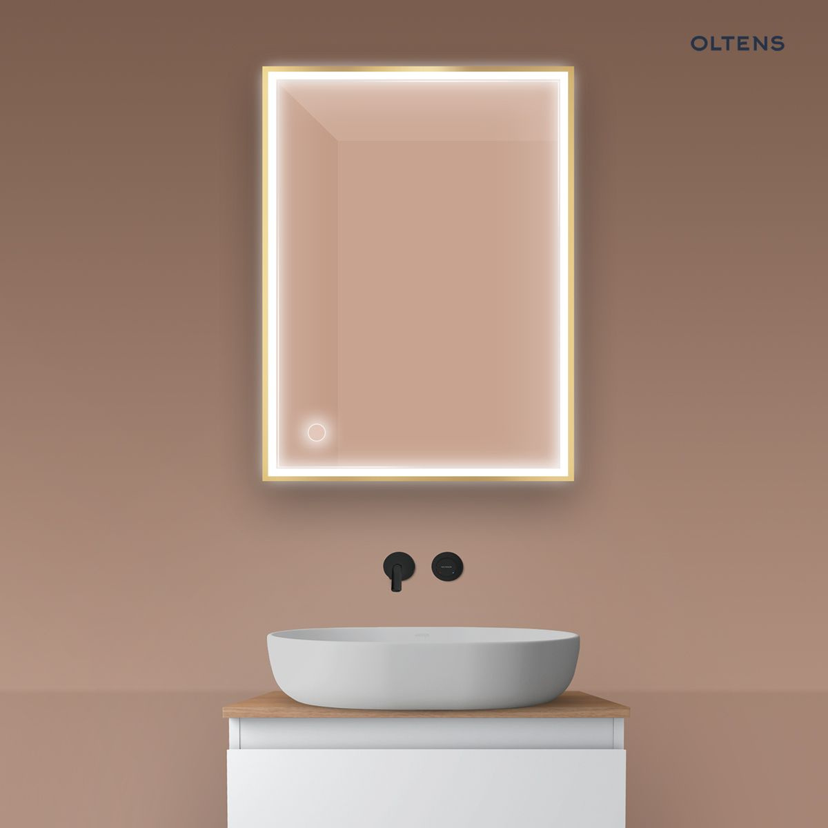 Oltens Nordlis lustro 60x80 cm prostok�tne z o�wietleniem LED i systemem Klarglas 64105800