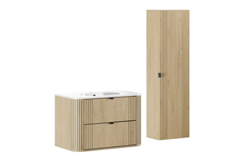 Zestaw mebli łazienkowych Ovalia Cremona 80cm z umywalką meblową Pure i szafką wysoką – set-ovc 80cm um pure hc
