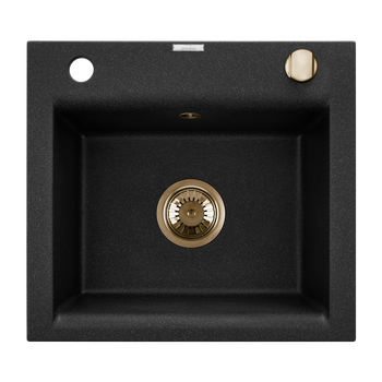 ZLEWOZ GRANIT 1K TESALIA CZARNY NAKRAPIANY Z SYF AUT ZŁOTY