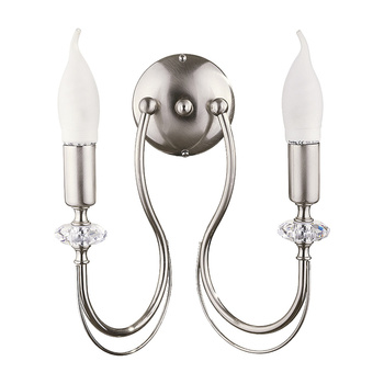 MELODY klasyczny kinkiet srebrny 2-płomienny niklowany 1618