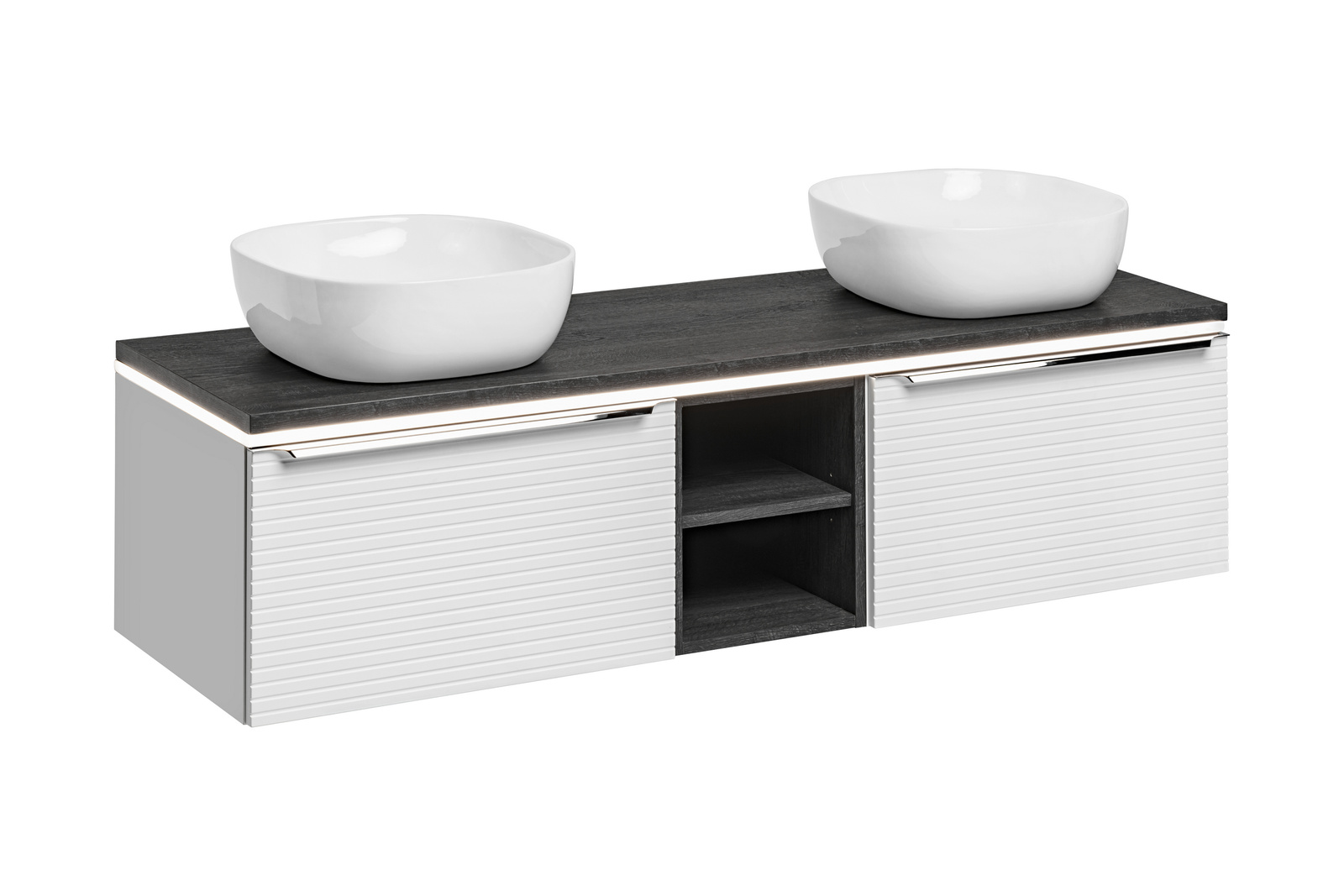 Zestaw meblowy 150cm z umywalkami nablatowymi SET-LEO B 150CM UN.6252