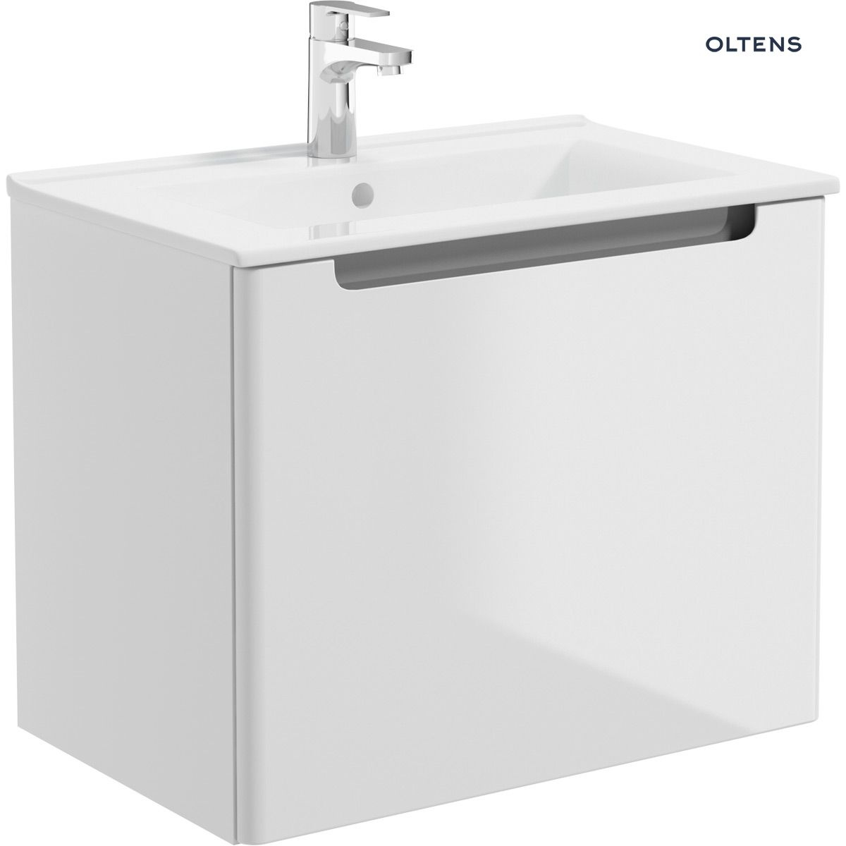 Oltens Jog umywalka 61x39 cm meblowa prostokątna biała 41203000