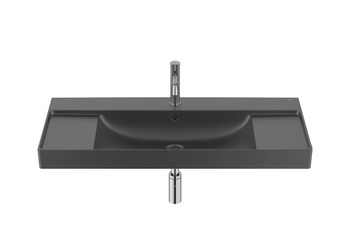 ONA Umywalka ścienna 100x46 cm Fineceramic® CZARNY MAT