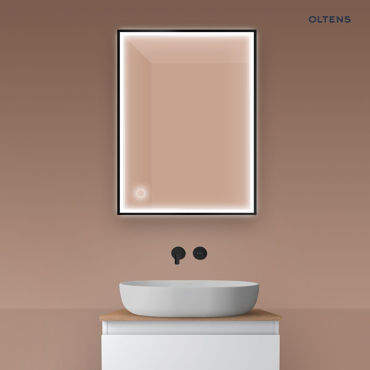 Oltens Nordlis lustro 60x80 cm prostok�tne z o�wietleniem LED i systemem Klarglas 64105300