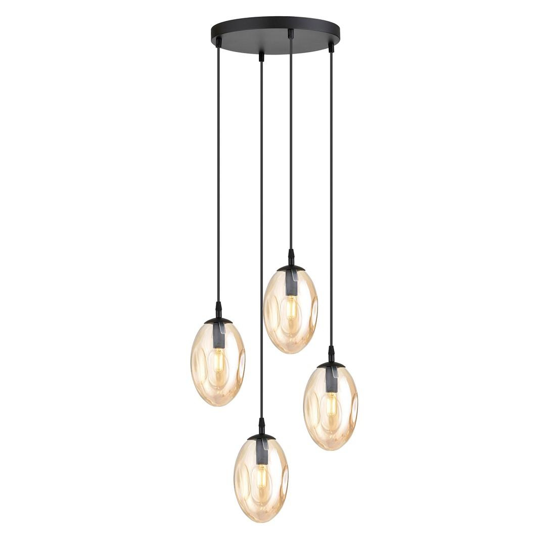 Okrga lampa wiszca z miodowymi kloszami ASTRAL 1267/4PREM