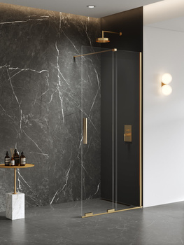 Walk-in 160x200 Złoty 8 mm – SMART GOLD BRUSHED EXK-7633 z powłoką Active Shield 2.0 | Szczotkowanie