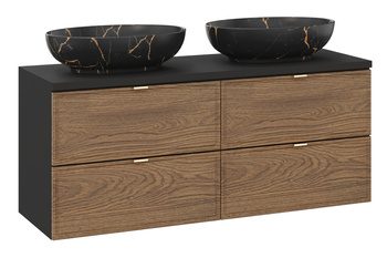 Zestaw mebli łazienkowych Talia Casella 120cm z blatem i 2 umywalkami nablatowymi Mona – set-tc b black 120cm un mona