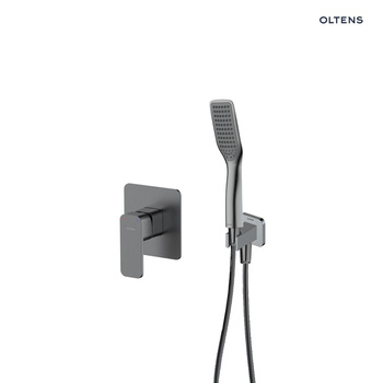 Oltens Hadsel zestaw bateria prysznicowa podtynkowa ze słuchawką 1-funkcyjną Tinde grafit 36043400