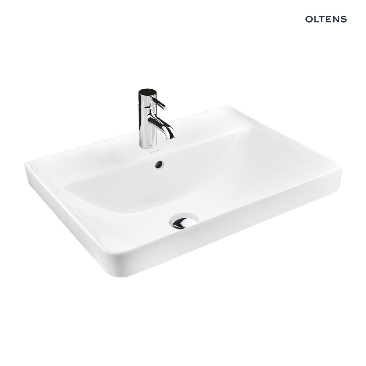 Oltens Kolma umywalka 61x47,5 cm wpuszczana prostokątna biała 41208000