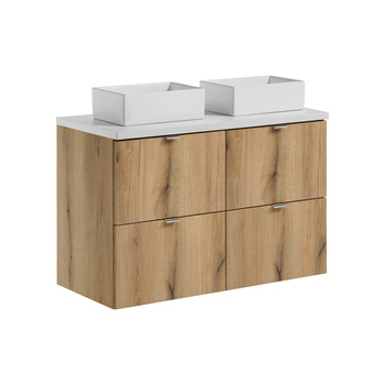 Zestaw mebli łazienkowych Nova Oak 100cm z blatem i 2 umywalkami nablatowymi Gaja – set-noa b white 100cm s un gaja sw