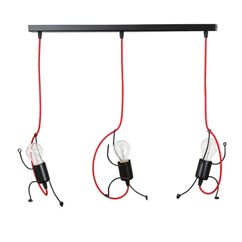 Czarna lampa wisząca do pokoju dziecka ZWIS 3x60W 537/3 BOBI 3