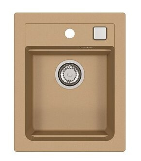Zlewozmywak ATROX 10 beżowy granital 400 x 500 1 komorowy z syfonem POP-UP 1139769