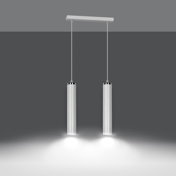 SPOT wiszący lampa tuby biały/chrom 2x30W 955/2 LUNA 2