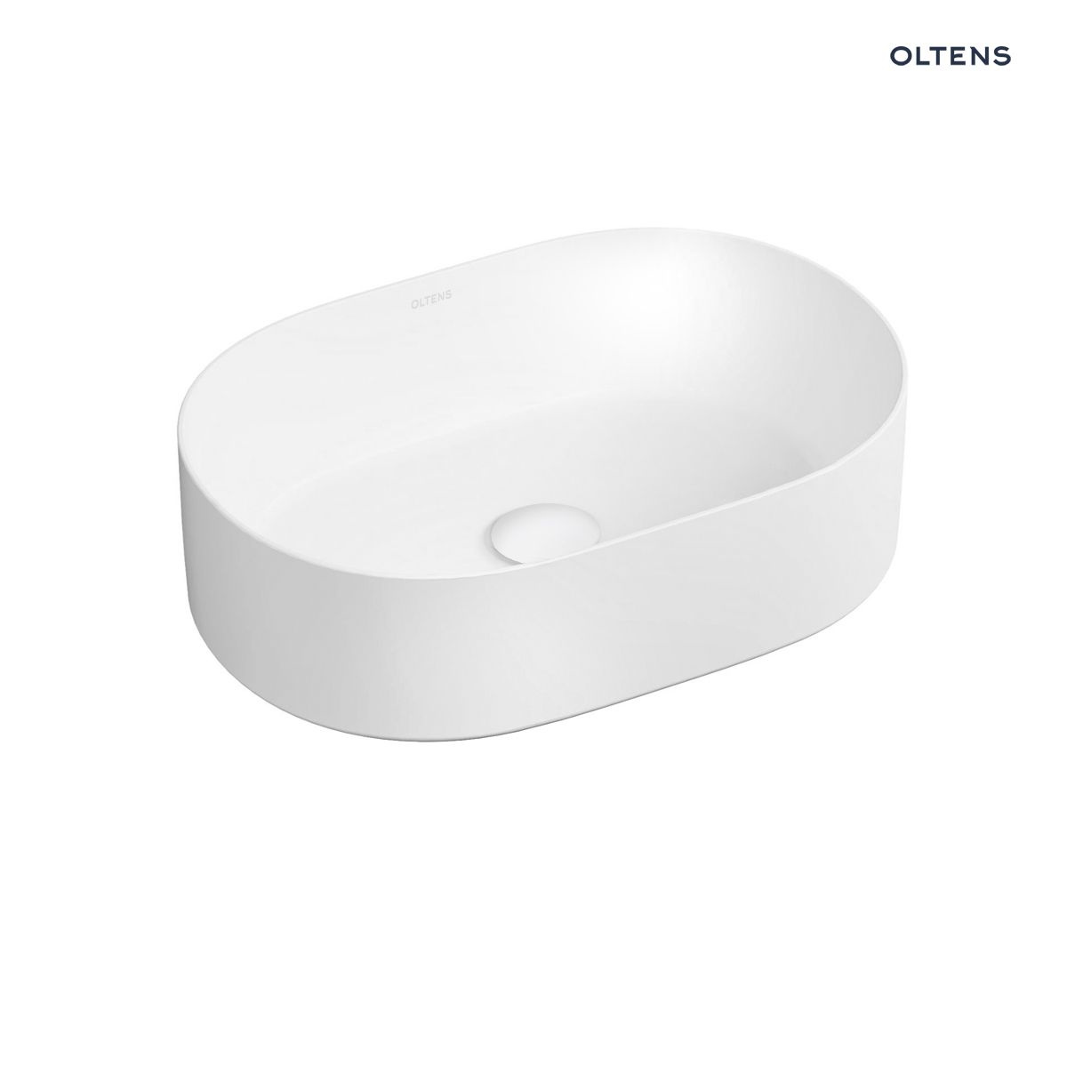 Oltens Lom Thin umywalka 45x30 cm nablatowa biały połysk 40327000
