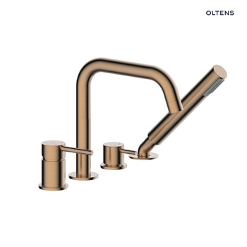 Oltens Molle bateria wannowo-prysznicowa kompletna 4-otworowa nawannowa miedź szczotkowana 34200610