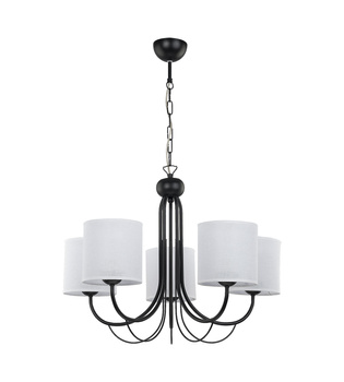 KASKADA czarny żyrandol 5-ramienny wersja ab. beżowy 1483