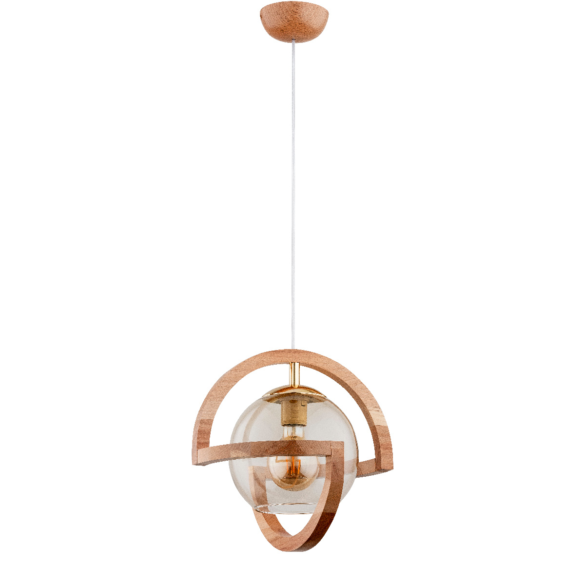Lampa wisząca CABRIO 60907 z drewnianym zdobieniem