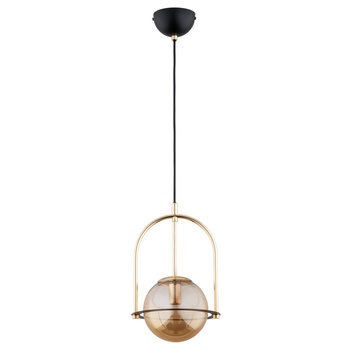 Stylowa lampa wisząca z kloszem LERIA 61287 CZERŃ I ZŁOTO
