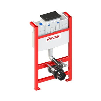 Stelaż podtynkowy WC Ravak Smart Special niski + przycisk czarny mat M08 prostokątny bez dozownika  | GPX2240085