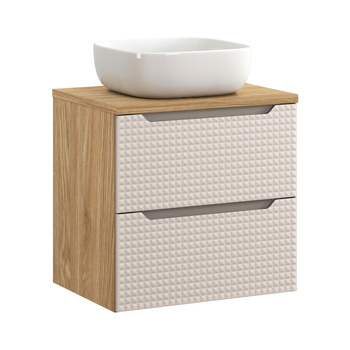 Zestaw mebli łazienkowych Luxor Beige 60cm z blatem i umywalką nablatową Smile – set-lxb b 60cm s un smile 40