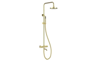 Besco BP-VNTI-JZ Zestaw prysznicowy natynkowy termostatyczny Veo I / Decco / Illusion jasny złoty, jasne złoto