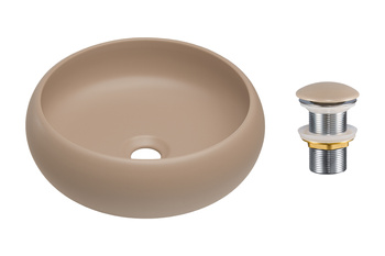 Ceramiczna umywalka nablatowa 36cm SET-WIKI MC T201MC-3 Comad z korkiem click‑clack