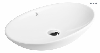 Oltens Sogne umywalka 63x42 cm nablatowa owalna biała 40310000