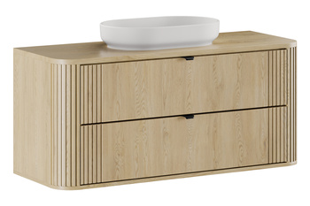 Zestaw mebli łazienkowych Ovalia Cremona 120cm z blatem i umywalką nablatową River – set-ovc b cremona 120cm un river gm