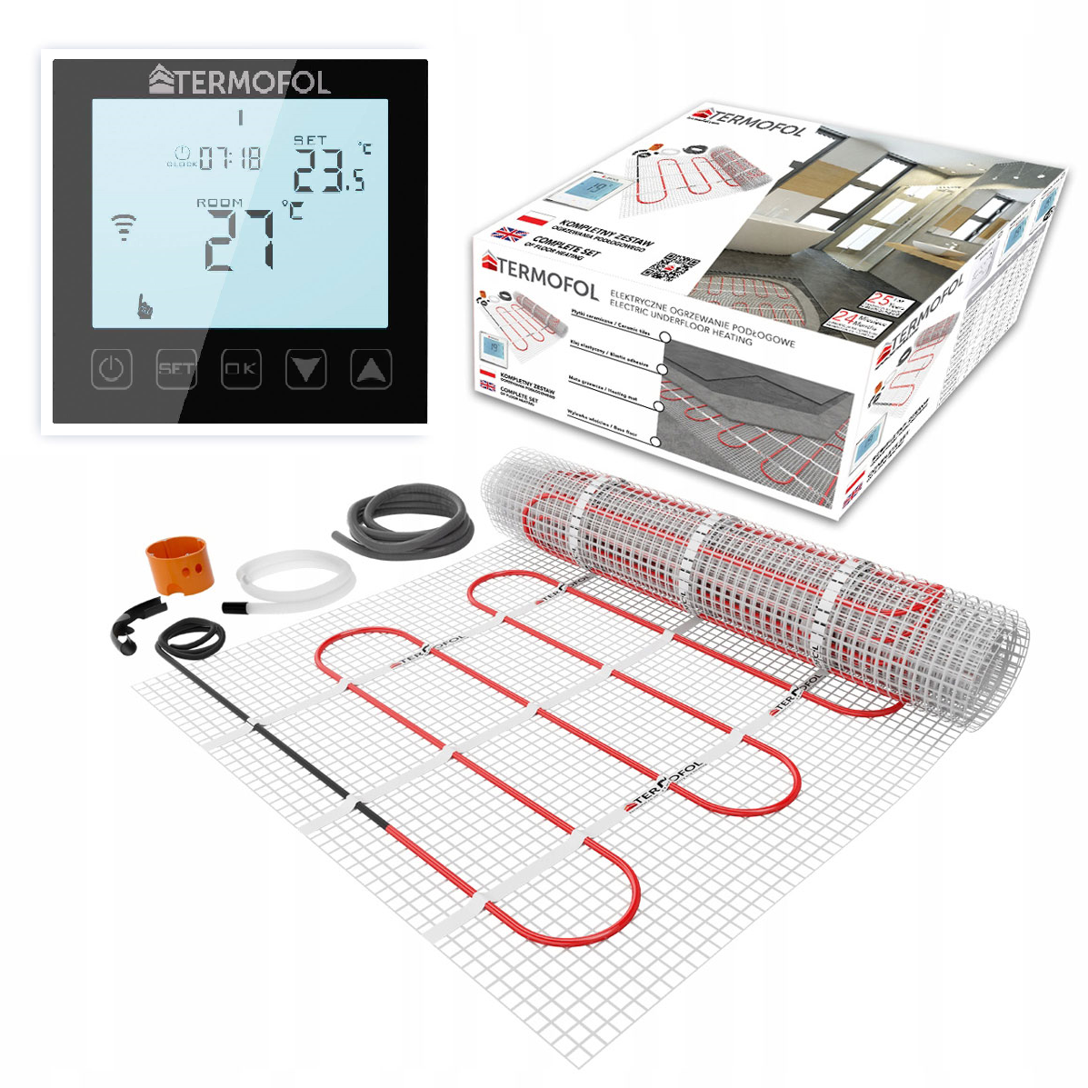 Zestaw mata grzewcza z termoregulatorem WIFI-150W 50cm 0,5m2 TF-HM-150.05.WIFI /zestaw/