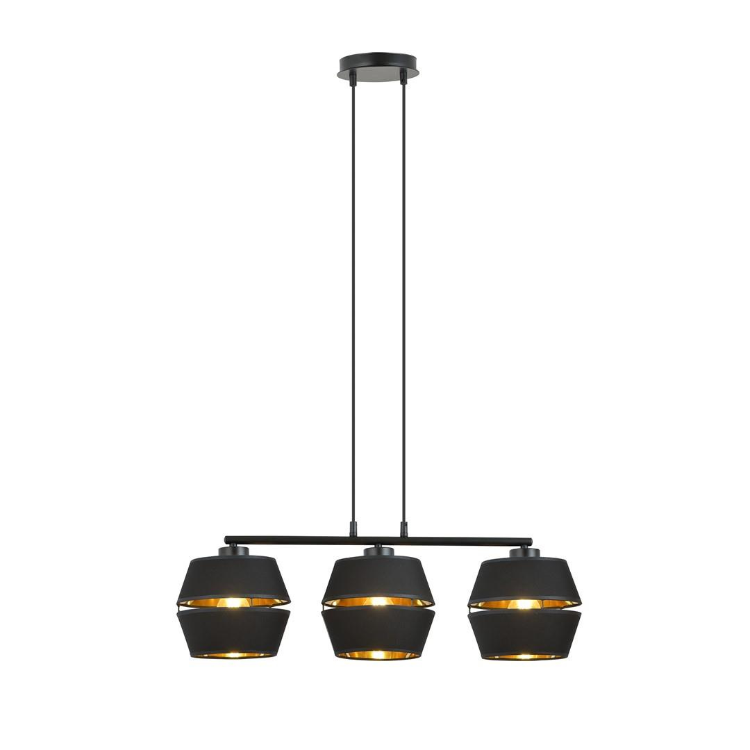 Elegancka lampa z czarnym abaurem z elementem zota PIANO 1183/3