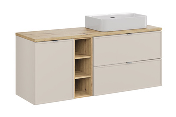 Zestaw mebli łazienkowych Bella Cashmere 140cm z blatem i umywalką nablatową Trust – SET-BC B ARTISAN 140CM UN TRUST WH