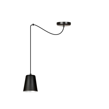Lampa wisząca pojedynczy klosz czarny/biały 60W 454/1 LINK 1