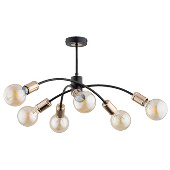 Żyrandol 6-punktowy RALPH 63051 z kloszami CZARNY