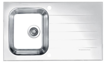 ALVEUS GLASSIX 10 zlewozmywak szklany biały odwracalny  1099462